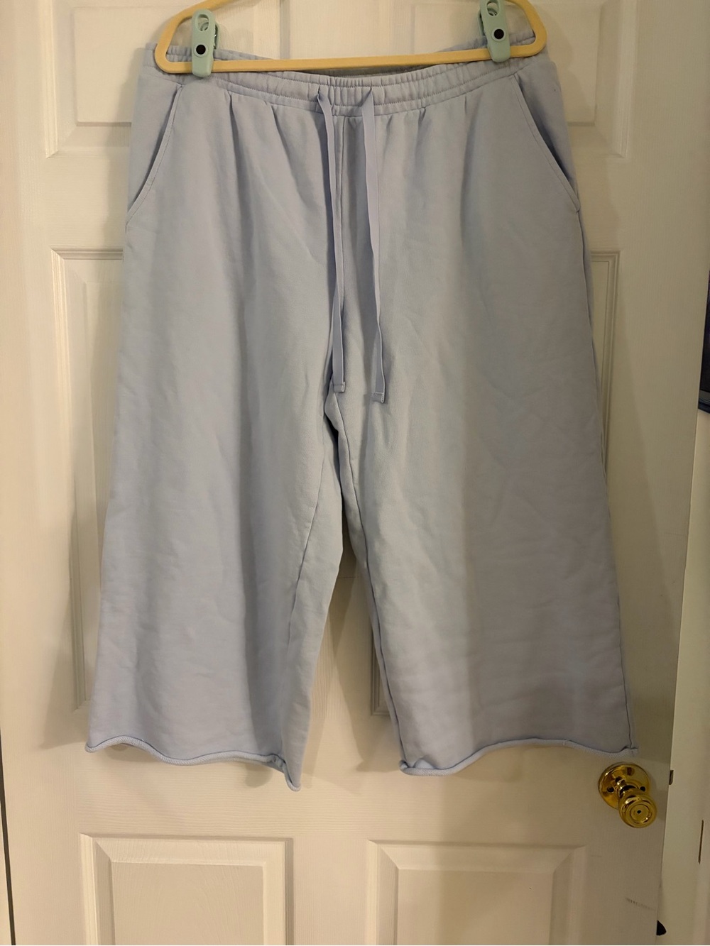 Haven Well Within Sweatpants Women’s XL Blue Organic Cotton Cropped Wide Leg